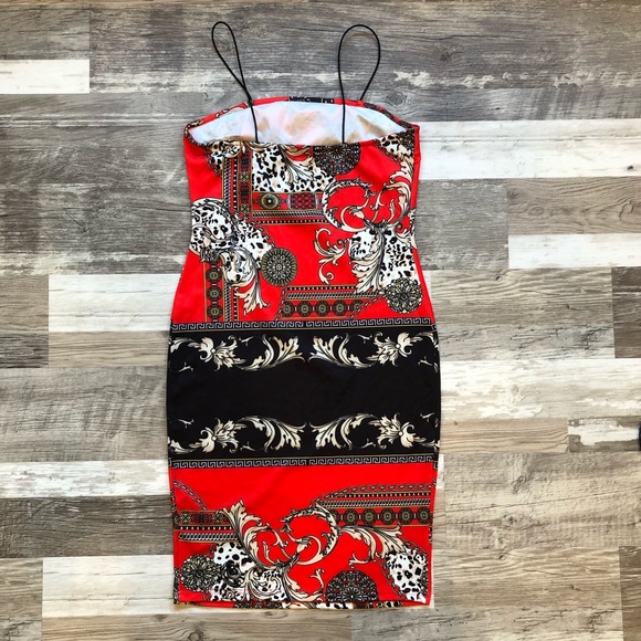 SHEIN Midi Bodycon Cami Patterned Dress - Picture 2 of 12